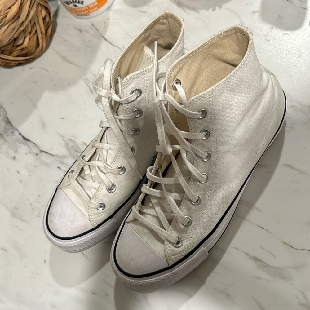 White Platform Converse (size 9)